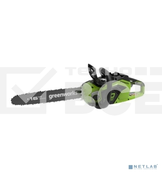 Цепная пила аккумуляторная (2005807UA) GreenWorks GD40CS18, 40V, 40 см, бесщеточная, 1,8 КВТ, с АКБ 2АЧ и ЗУ