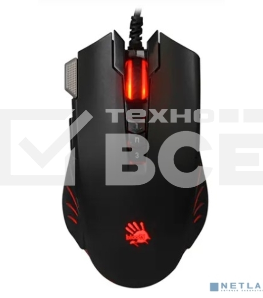 Мышь проводная A4Tech Bloody V9M черный, 4000 dpi, USB, кнопки - 9