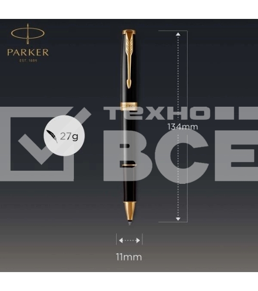 Ручка роллер Parker Sonnet Core T530 (CW1931496) LaqBlack GT F черн. черн. подар.кор.