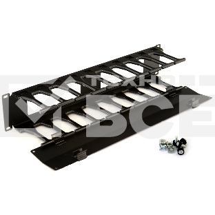 Органайзер Hyperline CMF-2U-FPL106-MCOV-RAL9005 Кабельный организатор с крышкой, глубина 106 мм, 19