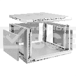 Шкаф телекоммуникационный 19' настенный 6U ExeGate EC-WM-6U.600.G.GREY (19', 6U, 600x600x370 мм (ШхГхВ), передняя дверь закаленное стекло, съемные боковые панели, пыле- и влагозащита IP23, светло-серый RAL 7035), фото4
