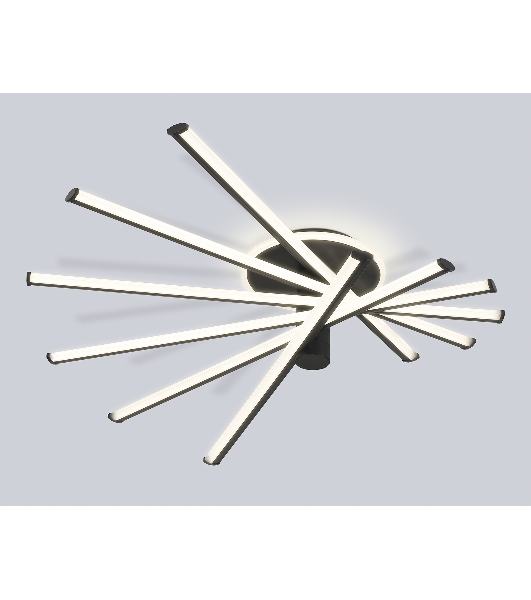 Потолочный светодиодный светильник Ambrella light FL6232 BK черный 96W 3000K-6400K 605*605*200 (ПДУ ИК)