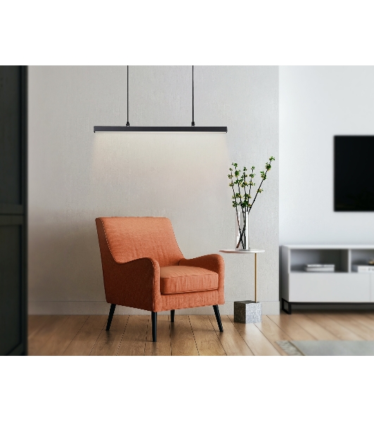 Трековый однофазный подвесной светодиодный светильник Ambrella light GL6785 BK черный LED 24W 3000K 600*22*1025
