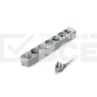 Сетевой фильтр ExeGate EX266865RUS SP-6-1.5G (6 розеток, 1.5м, евровилка, светло-серый)