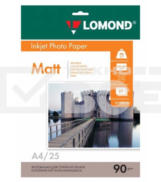 Фотобумага LOMOND Односторонняя Матовая, 90г/м2, A4 (21X29,7)/25л. для струйной печати