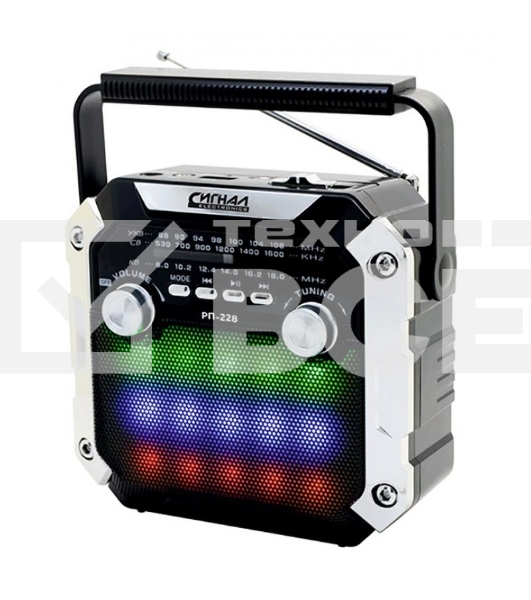 Радиоприемник портативный Сигнал РП-228 черный USB microSD