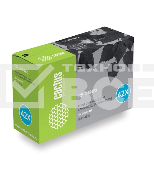 Картридж лазерный Cactus CS-Q5942X черный (20000 стр.) для HP 4250/4350