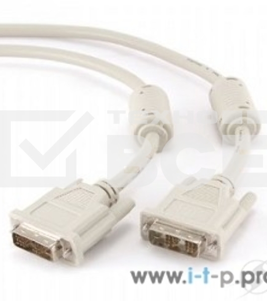 Кабель DVI-D single link Gembird, 3м, 19M/19M экран, феррит.кольца, пакет CC-DVI-10