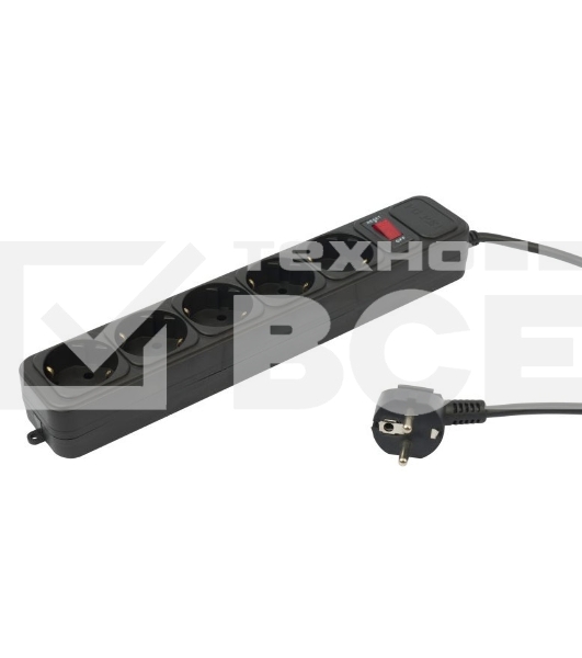 Сетевой фильтр PC Pet AP01006-1.8-BK 1.8м (5 розеток) черный