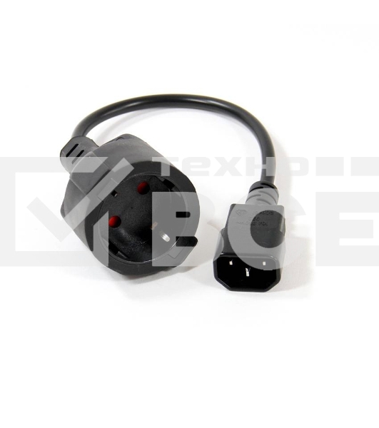 Кабель-переходник UPS->розетка VCOM (IE-320 C14 to Socket Type-F) 3Gx0,75mm VDE <CE002>