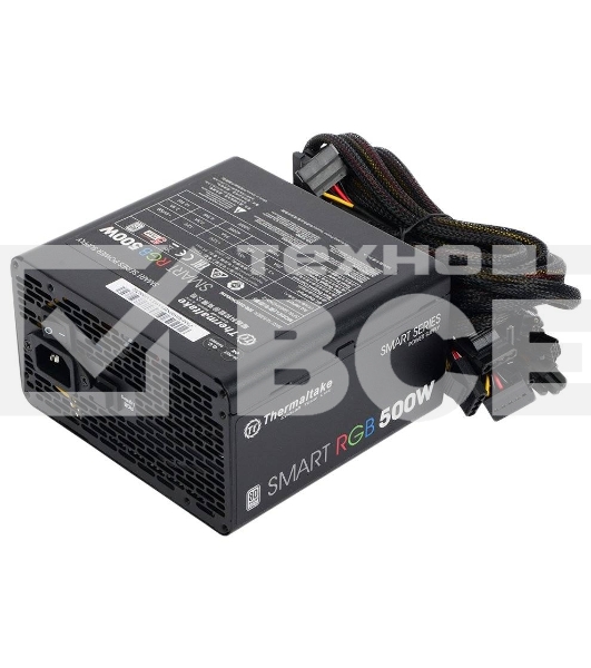 Блок питания Thermaltake Smart RGB (PS-SPR-0500NHSAWE-1), 500Вт, 80 PLUS, 120мм, черный