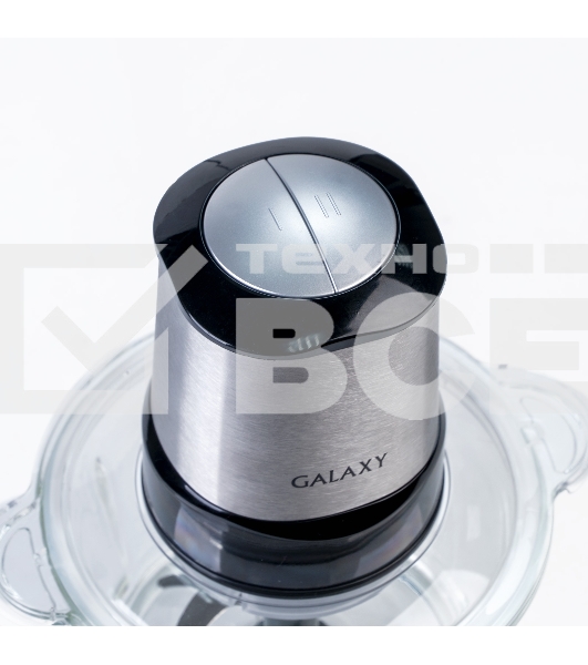 Измельчитель электрический Galaxy Line GL 2355, серебристый с черным, стеклянная чаша 1,5 л, 400 Вт, импульсный режим