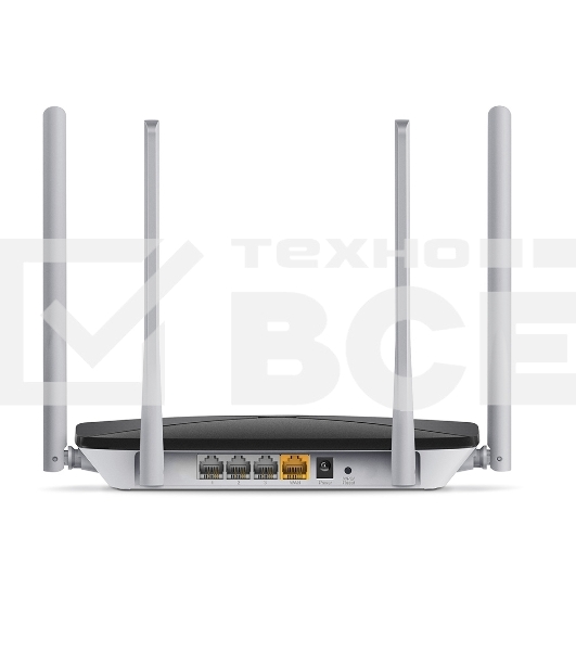 Беспроводный маршрутизатор Mercusys AC12, Dual Band, (867Мбит/с на 5 ГГц + 300Мбит/с на 2,4 ГГц)4 порта 100 Мбит/с, 4 фиксированных антенны
