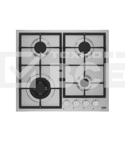 Встраиваемая газовая варочная поверхность Beko HIYG 64225 SXO, Нержавеющая сталь