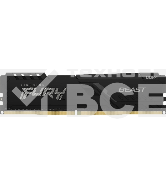 Оперативная память Kingston Fury Beast, DDR4, 8GB (1x8GB), 3600MHz, CL17, с радиатором, черны