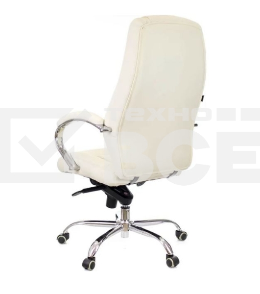 Офисное кресло Everprof Kron M бежевое (экокожа, хром, ролики, Мультиблок)