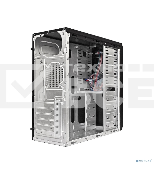 Компьютерный корпус Miditower ExeGate UN-605B Black, ATX, <UN350, 120mm>, 2*USB, Audio, замок блокировки кнопки питания