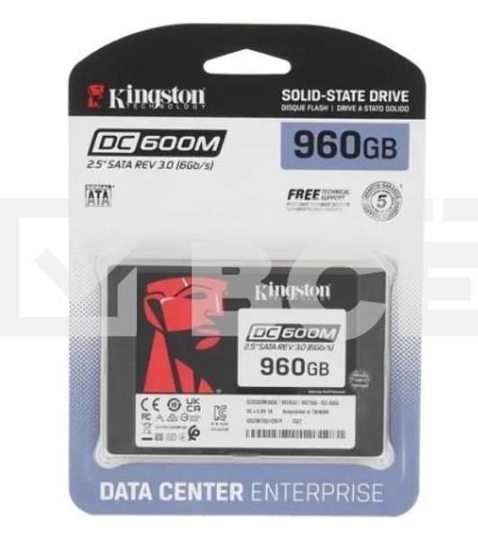 Накопитель SSD Kingston DC600M, 960 ГБ, SATA III, R/W 560/530 МБ/с