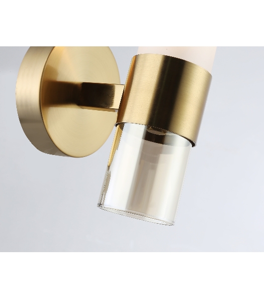 Настенный светильник Ambrella light LH55116 BS/FR/TI латунь/белый матовый/янтарь E14 max 40W 130*100*225