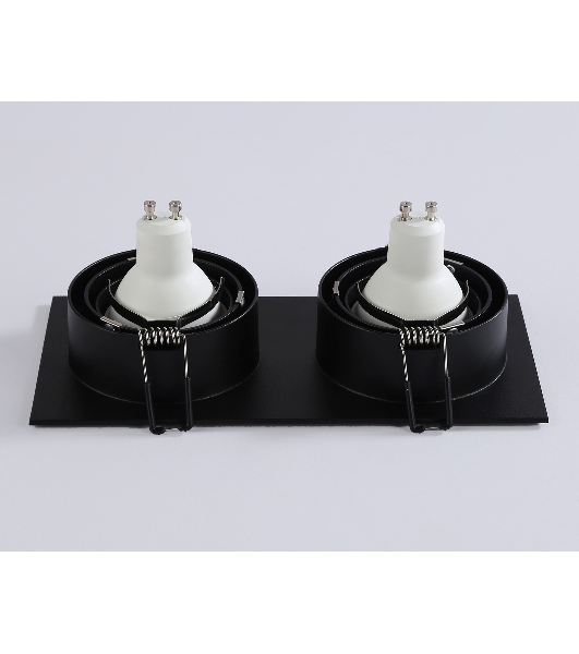Встраиваемый поворотный точечный светильник Ambrella light TN102760/2 BK черный IP20 GU5.3/2 200*100*32