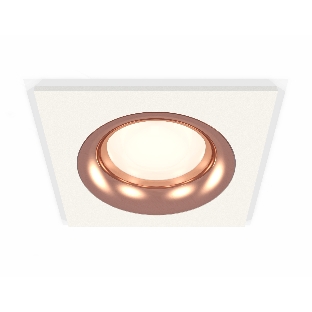Комплект встраиваемого светильника Ambrella light XC7631006 SWH/PPG белый песок/золото розовое полированное MR16 GU5.3 (C7631, N7015)