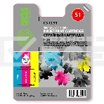 Картридж струйный Cactus CS-CL51 многоцветный (18 мл.) для CANON Pixma MP150/MP160/MP170/MP180/MP450/MP460/iP2200/iP6210/iP6220/iP6220D/iP6310/iP6310D/MX300/MX310, фото 1