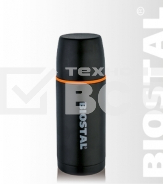 Термос БИОСТАЛЬ Спорт NBP-500C 0,5 л. (Объем 0,5 л. Крышка без кнопки, узкая горловина. Корпус - нерж. сталь, окражен. черн. цвет.)
