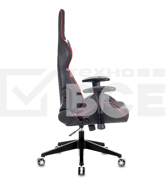 Кресло игровое Бюрократ VIKING 4 AERO RUS белый/синий/красный/черный, искусст. кожа/ткань, две подушки