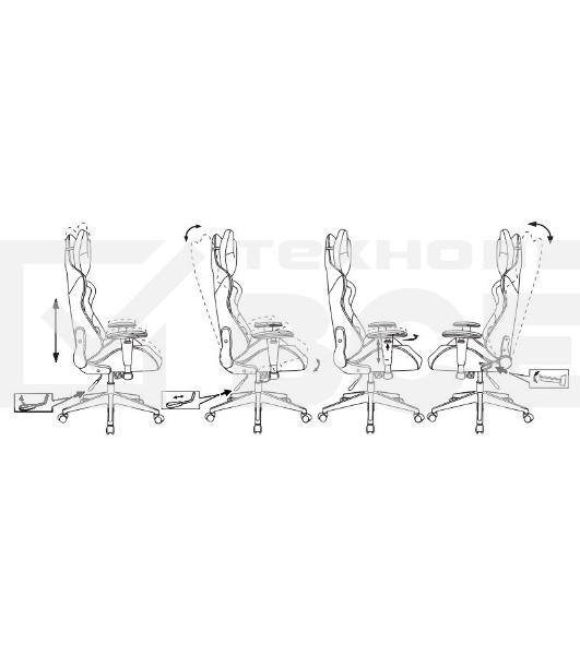 Кресло игровое Бюрократ VIKING 5 AERO WHITE черный/белый искусственная кожа