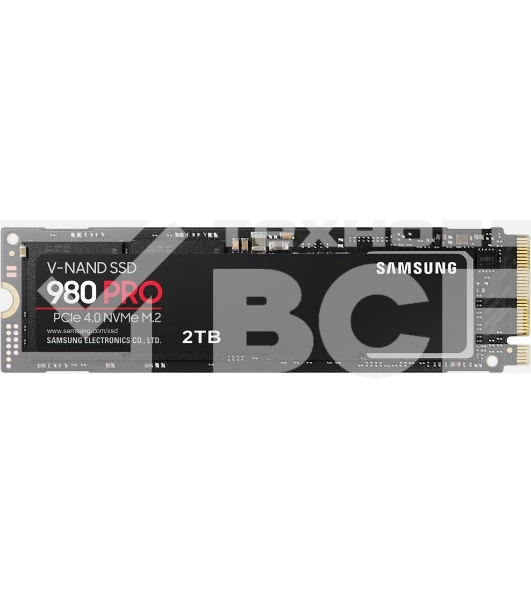 Накопитель SSD Samsung 980 PRO, 2TB, PCIe 4.0 x4, M.2 2280, NVMe, R/W 7000/5000