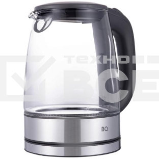 Чайник BQ KT1834G черный/стальной, мощность 2200Вт, Максимальный объем 1.7л
