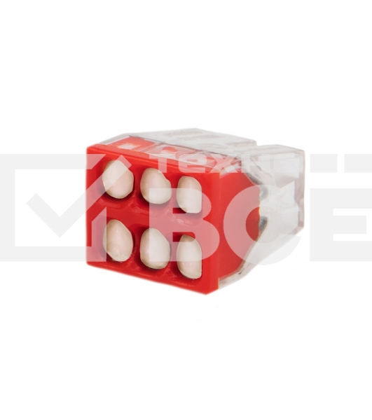 Экспресс-клемма с пастой Rexant СМК 2273-246, 6-проводная 0.5-2.5 мм², прозрачная (100 шт./уп.)