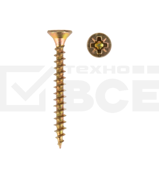 Саморез универсальный Kranz 3,5х30, желтый цинк, пакет (1000 шт/уп)