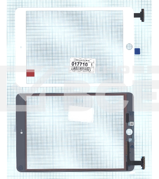 Сенсорное стекло (тачскрин) Ipad mini 3 (retina) no IC (A1599, A1600). белое