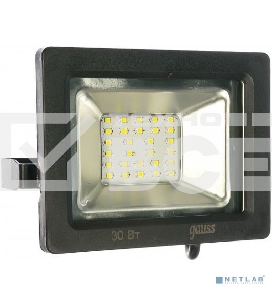 Прожектор светодиодный GAUSS 613100330LED 30W IP65 6500К черный 1/10