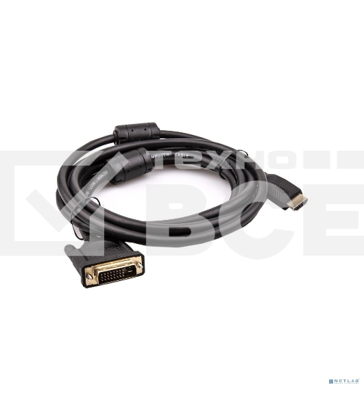 Кабель HDMI AM/DVI(24+1)M, 3м, CU, 1080P@60Hz, 2F, VCOM <CG484GD-3M>