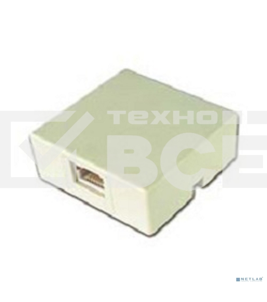 Розетка телефонная TA-101 RJ-11 (6P4C) внешняя 1 порт, белая