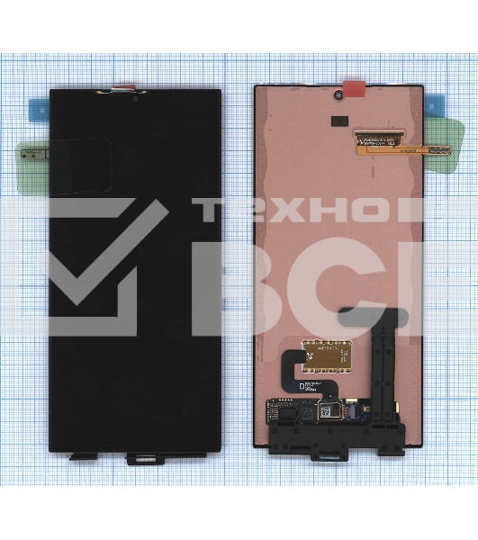Дисплея для Samsung Galaxy S23 Ultra S918B без рамки ServicePack, черный GH82-31247A/GH82-33783A