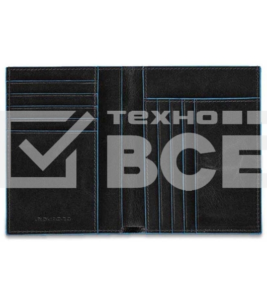 Кошелек мужской Piquadro Blue Square PU1393B2/N, натур.кожа, черный