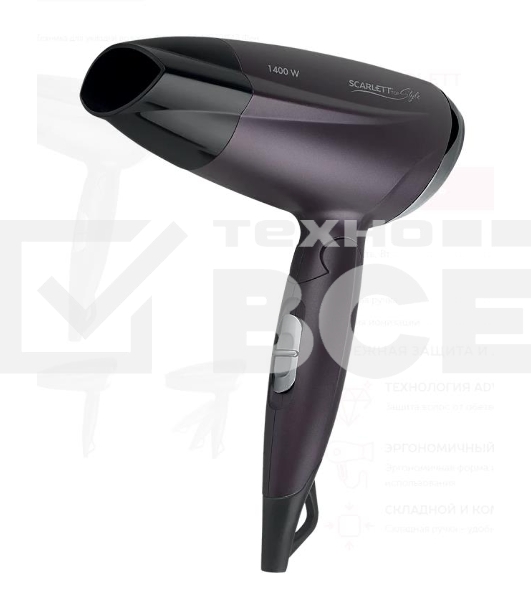 Фен Scarlett SC-HD70IT13 1400Вт фиолетовый/черный