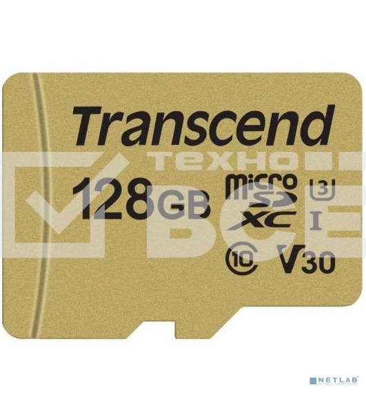 Флеш карта microSD 128GB Transcend microSDXC Ultimate UHS-I U3, V30, (SD адаптер), MLC