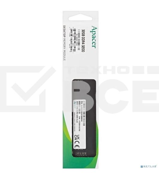 Оперативная память Apacer, DDR4, 32GB (1x32GB), 3200MHz, CL22