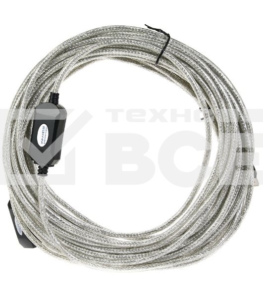 Кабель удлинитель Aopen активный ACU823-15M, USB2.0-repeater AM/AF 15м