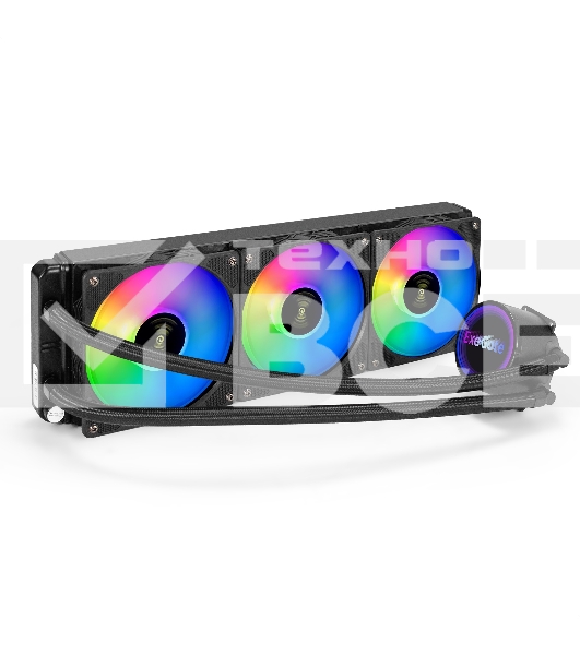 Система водяного охлаждения ExeGate BlackWater-360.PWM.RGb черный, 120 мм, алюминий/медь, 2000 об/мин, 37 дБ, 4 pin, 280 Вт