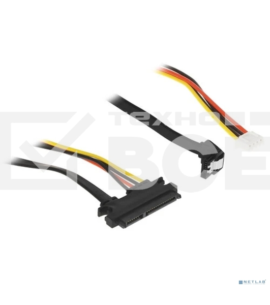 Кабель питания Sata Cablexpert CC-XH2.54-SATAL-40CM, XH2.54 4pin+ Sata угловой 7pin/Sata 7+15pin, 40 см, пакет