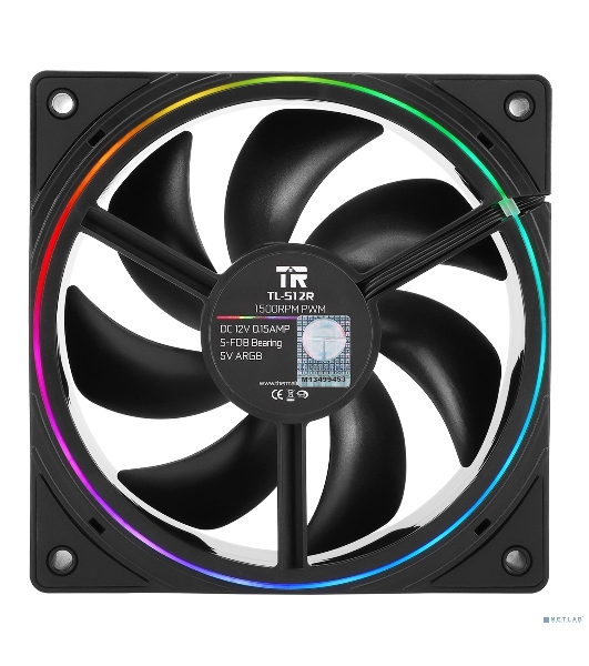 Кулер для корпуса Thermalright TL-S12R Reverse (120x120x25mm, 4-pin PWM, ARGB, 47.6CFM, 23.2dBA, 1500RPM, черный)