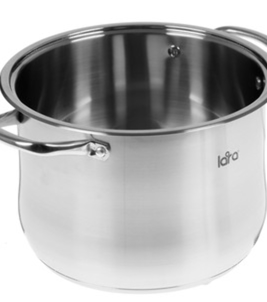 Кастрюля Lara LR02-42 10 л (нерж) 26x19 см, 10 л, капсулир индукц дно, стекл крышка