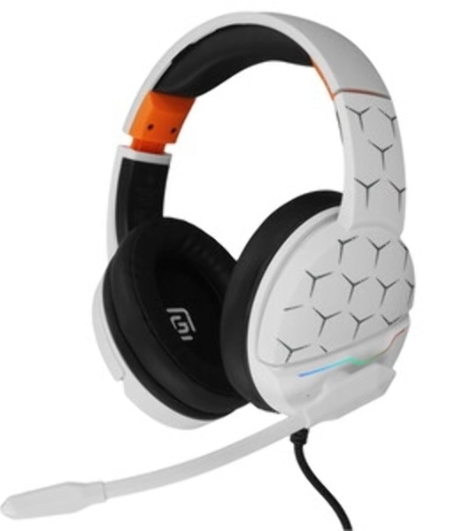 Гарнитура Oklick HS-L710G белый/чёрный, проводная, USB, подсветка