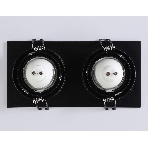 Встраиваемый поворотный точечный светильник Ambrella light TN102760/2 BK черный IP20 GU5.3/2 200*100*32, фото4