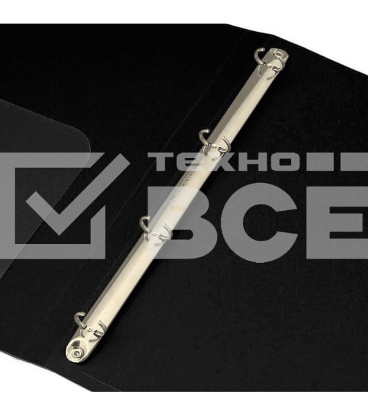 Папка на 4-х кольцах Бюрократ -0840/4RBLCK A4 пластик 0.8мм кор.40мм внут.и торц.карм черный